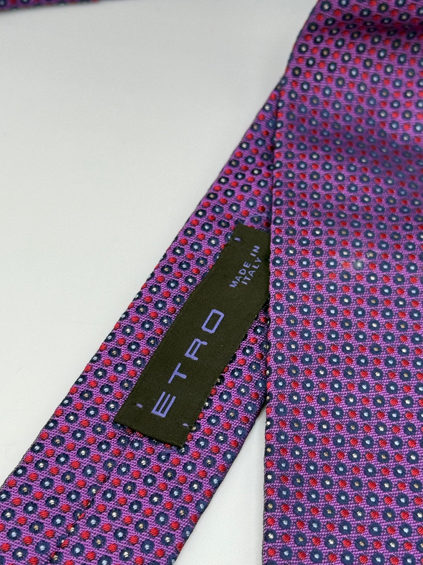 Dark puple polka-dot silk tie