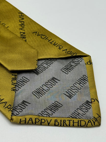 Gold twill silk tie