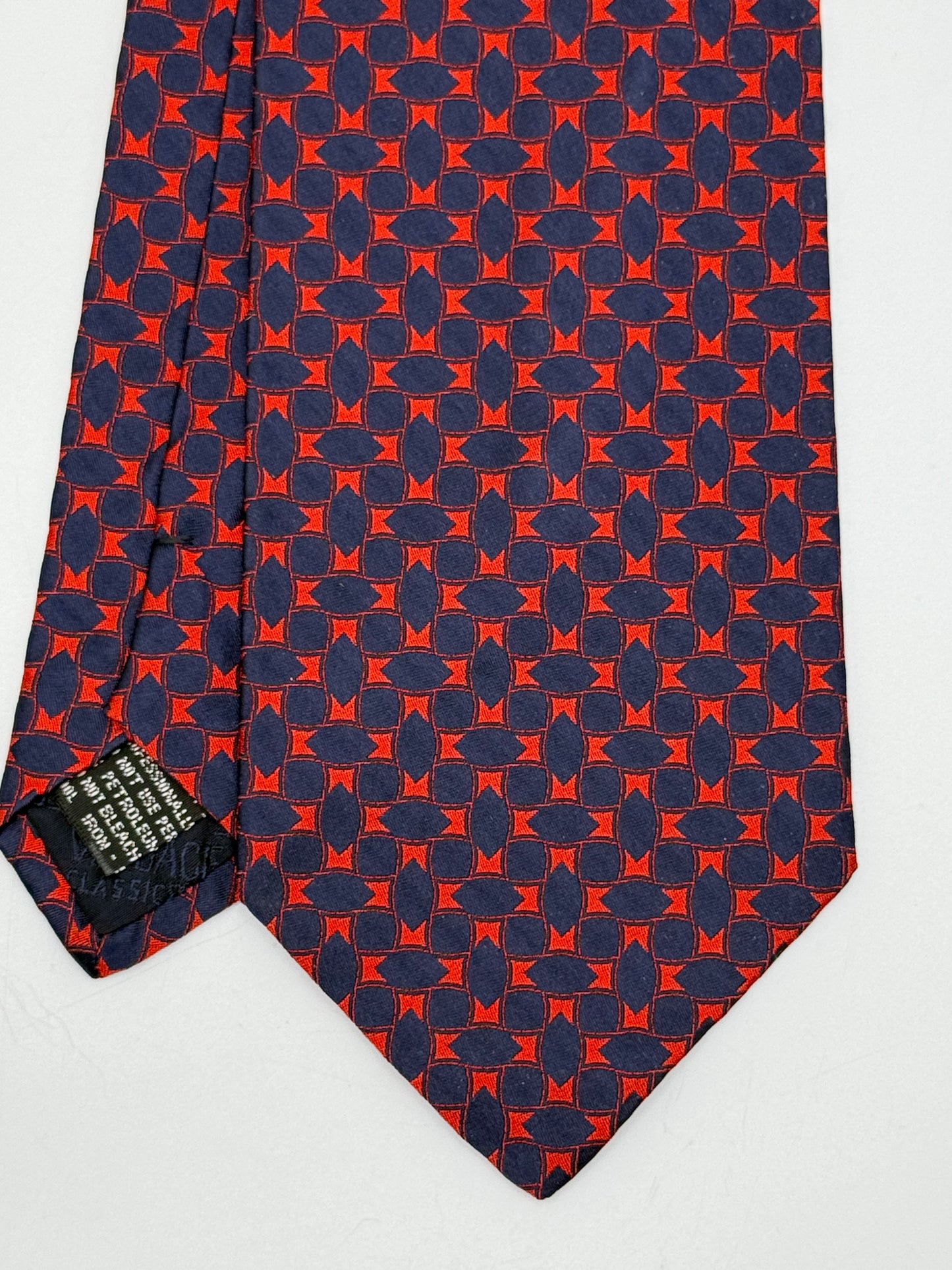 Dark blue and red silk tie
