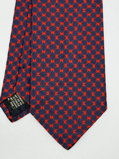 Dark blue and red silk tie