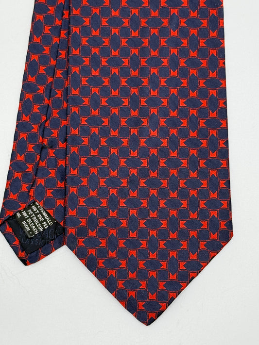 Dark blue and red silk tie