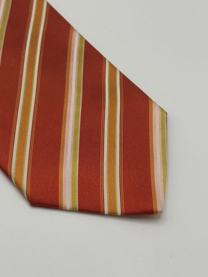 Orange silk regimental tie
