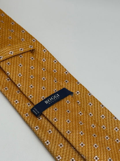 Light orange jacquard silk tie
