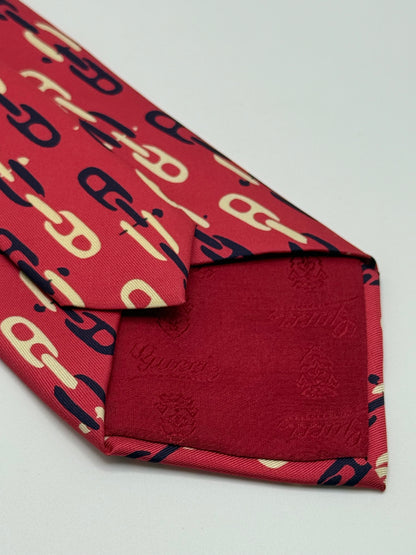 Pink twill silk tie whit clamps pattern