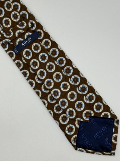 Brown cotton tie Geometric pattern