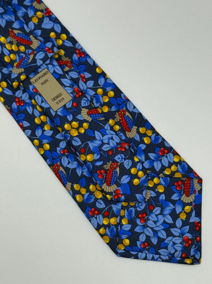 Dark blue twill silk tie