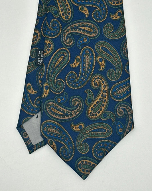 Paisley blu silk tie