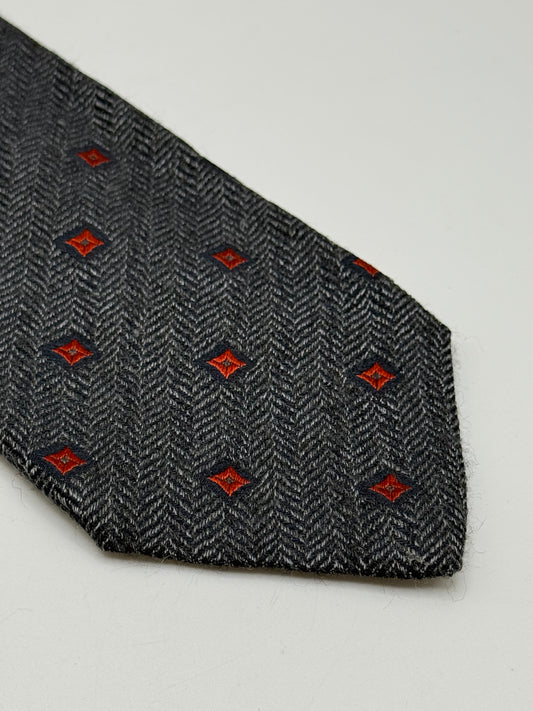 Grey silk and wool tie