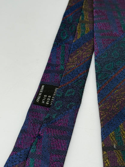 Multicolor silk tie