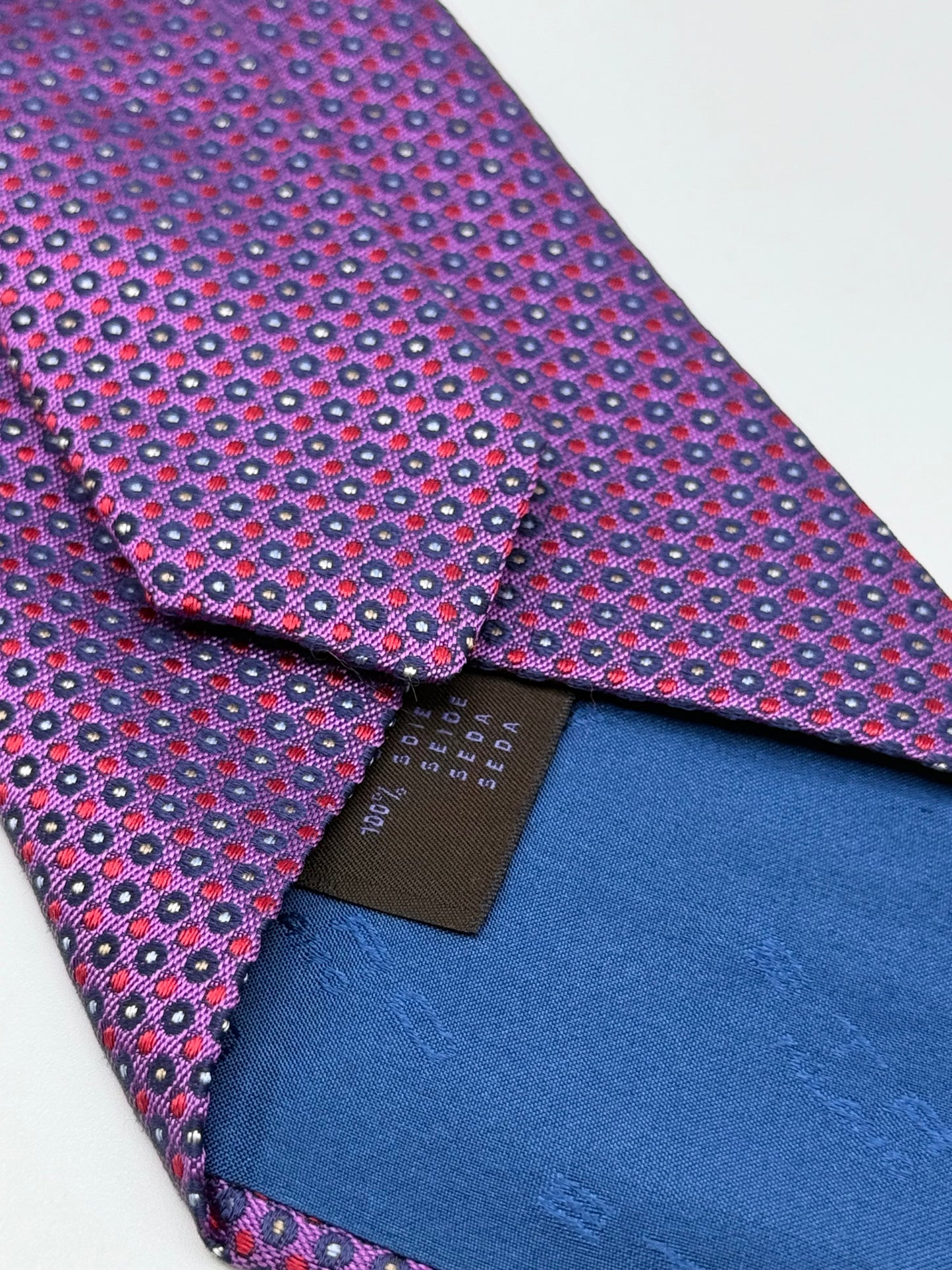 Dark puple polka-dot silk tie