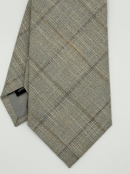 Grey check wool tie