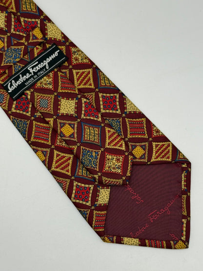 Burgundy twill silk tie