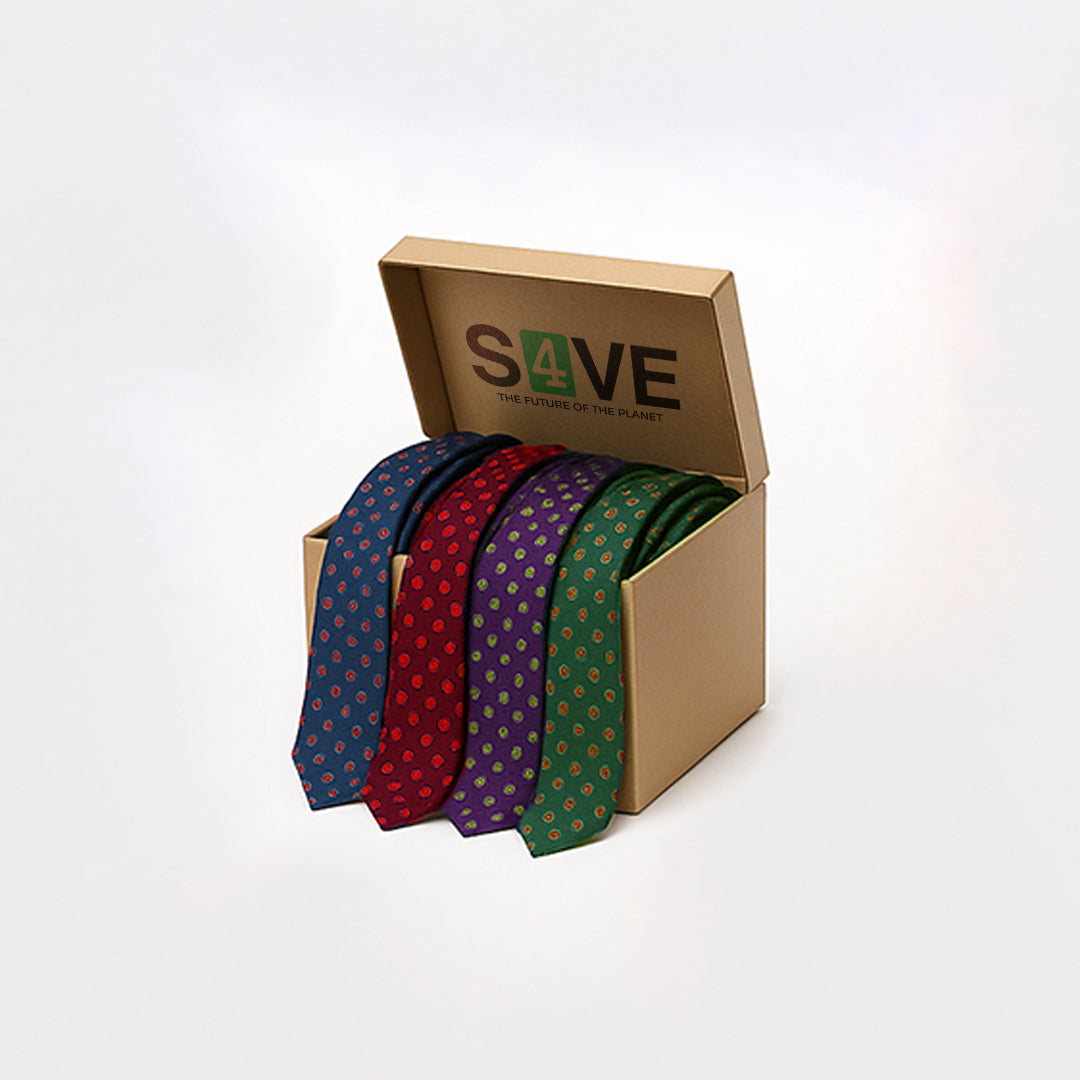 s4ve box of 30 made in Italy silk ties